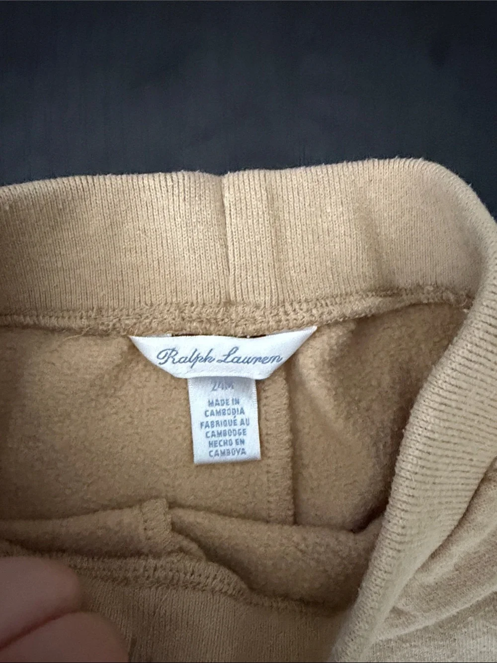 Ralph Lauren Kids Tan Fleece Joggers